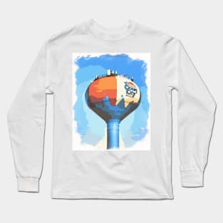 Beach Ball Water Tower Watercolor in OC Long Sleeve T-Shirt